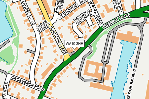 WA10 3HE map - OS OpenMap – Local (Ordnance Survey)