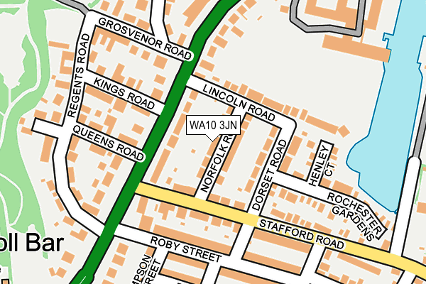 WA10 3JN map - OS OpenMap – Local (Ordnance Survey)