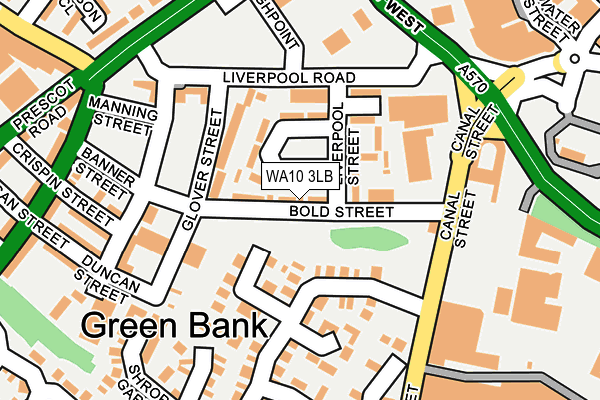 WA10 3LB map - OS OpenMap – Local (Ordnance Survey)