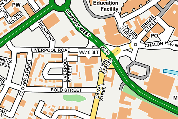 WA10 3LT map - OS OpenMap – Local (Ordnance Survey)