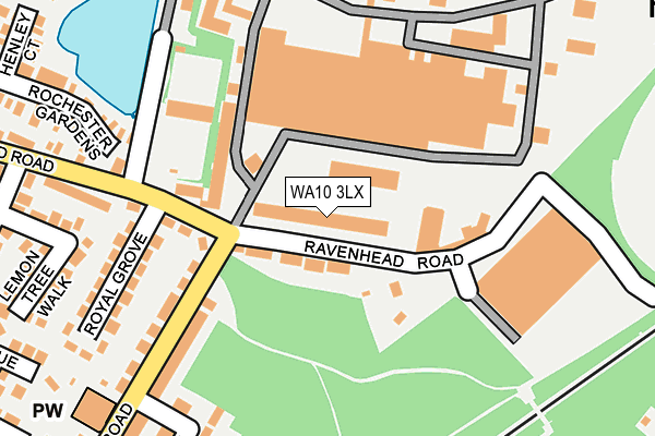WA10 3LX map - OS OpenMap – Local (Ordnance Survey)