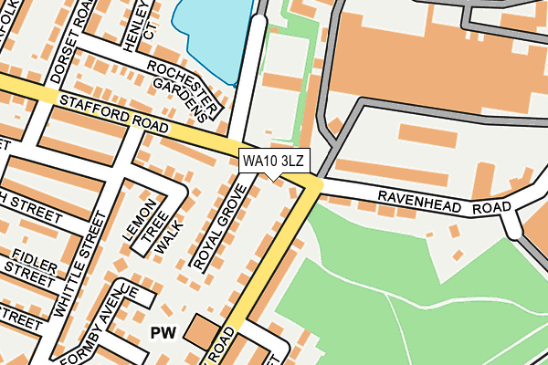 WA10 3LZ map - OS OpenMap – Local (Ordnance Survey)