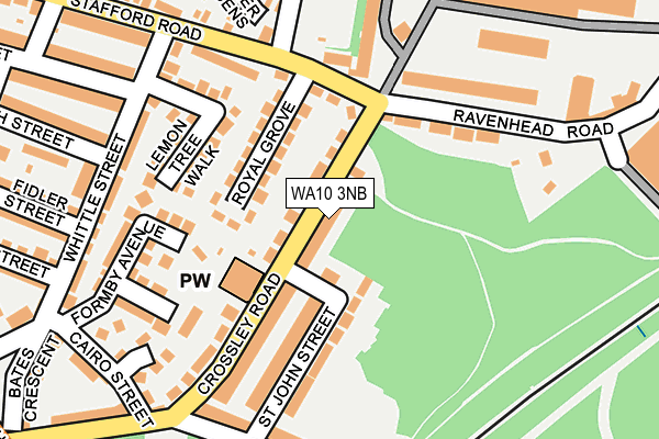 WA10 3NB map - OS OpenMap – Local (Ordnance Survey)