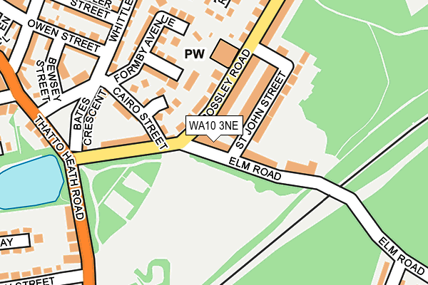 WA10 3NE map - OS OpenMap – Local (Ordnance Survey)