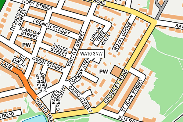 WA10 3NW map - OS OpenMap – Local (Ordnance Survey)