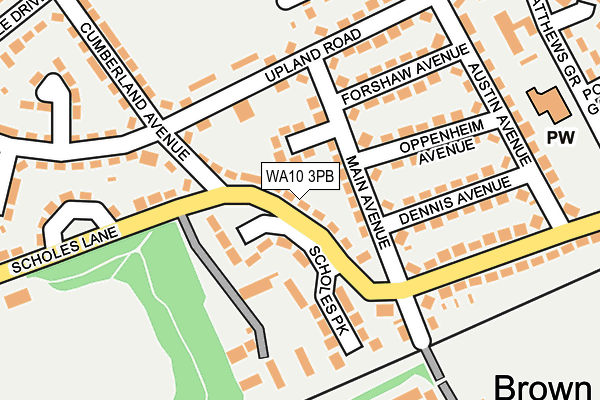 WA10 3PB map - OS OpenMap – Local (Ordnance Survey)
