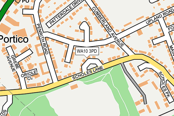 WA10 3PD map - OS OpenMap – Local (Ordnance Survey)