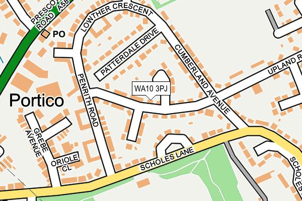 WA10 3PJ map - OS OpenMap – Local (Ordnance Survey)
