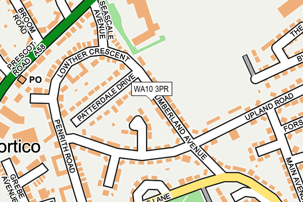 WA10 3PR map - OS OpenMap – Local (Ordnance Survey)