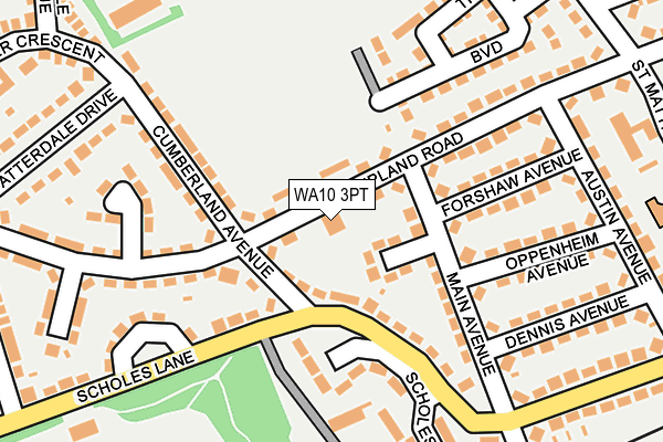 WA10 3PT map - OS OpenMap – Local (Ordnance Survey)