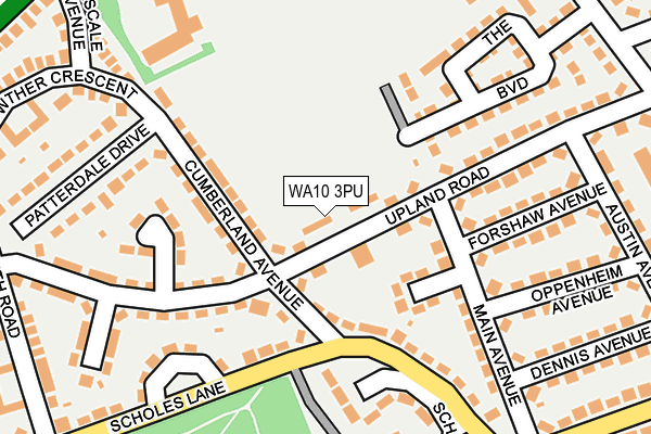 WA10 3PU map - OS OpenMap – Local (Ordnance Survey)