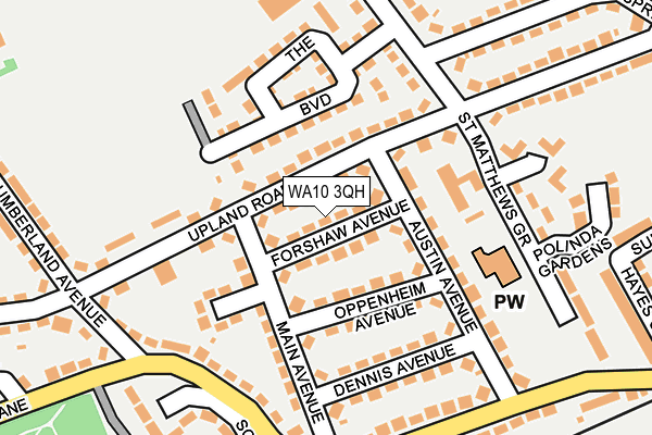 WA10 3QH map - OS OpenMap – Local (Ordnance Survey)
