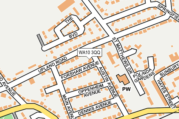 WA10 3QQ map - OS OpenMap – Local (Ordnance Survey)
