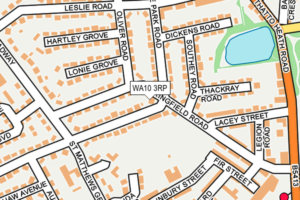 WA10 3RP map - OS OpenMap – Local (Ordnance Survey)