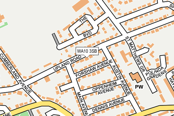WA10 3SB map - OS OpenMap – Local (Ordnance Survey)