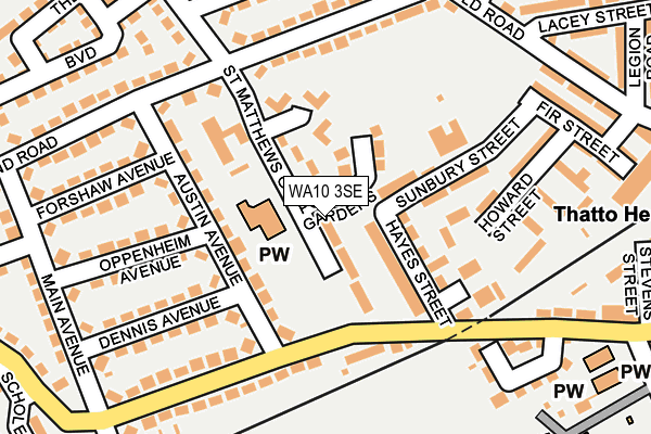 WA10 3SE map - OS OpenMap – Local (Ordnance Survey)