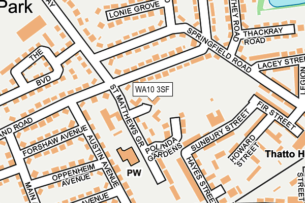 WA10 3SF map - OS OpenMap – Local (Ordnance Survey)