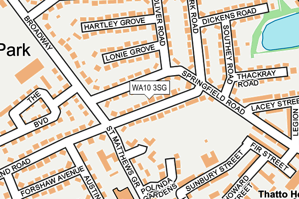 WA10 3SG map - OS OpenMap – Local (Ordnance Survey)