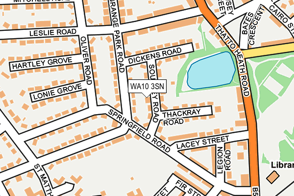 WA10 3SN map - OS OpenMap – Local (Ordnance Survey)