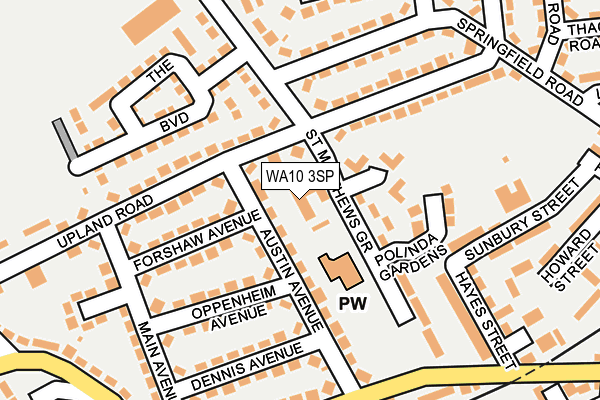 WA10 3SP map - OS OpenMap – Local (Ordnance Survey)