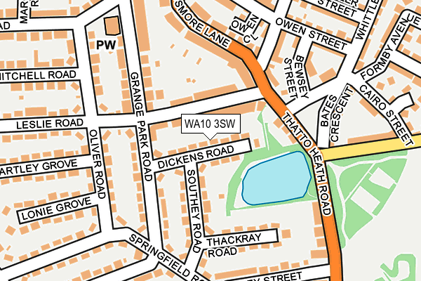 WA10 3SW map - OS OpenMap – Local (Ordnance Survey)