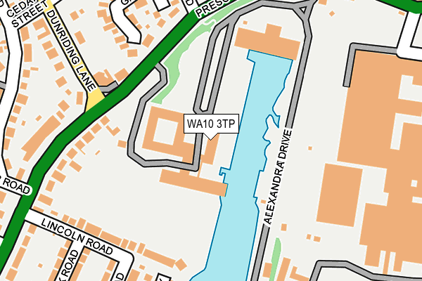 WA10 3TP map - OS OpenMap – Local (Ordnance Survey)