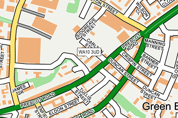WA10 3UD map - OS OpenMap – Local (Ordnance Survey)