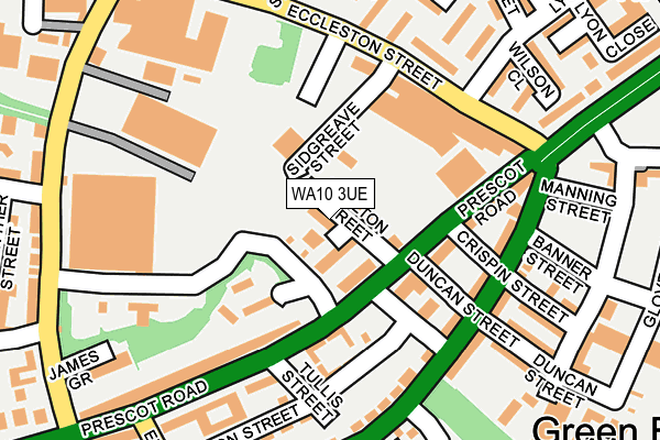 WA10 3UE map - OS OpenMap – Local (Ordnance Survey)