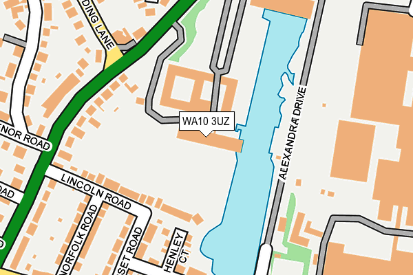 WA10 3UZ map - OS OpenMap – Local (Ordnance Survey)