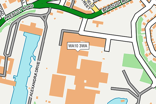 WA10 3WA map - OS OpenMap – Local (Ordnance Survey)