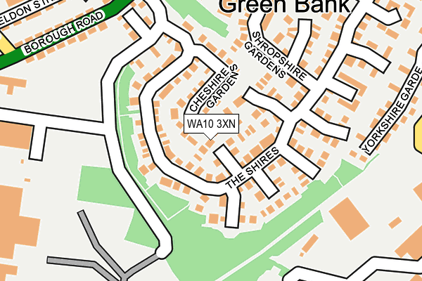 WA10 3XN map - OS OpenMap – Local (Ordnance Survey)