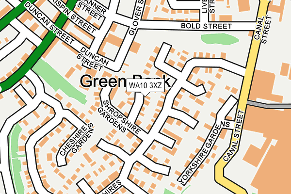 WA10 3XZ map - OS OpenMap – Local (Ordnance Survey)