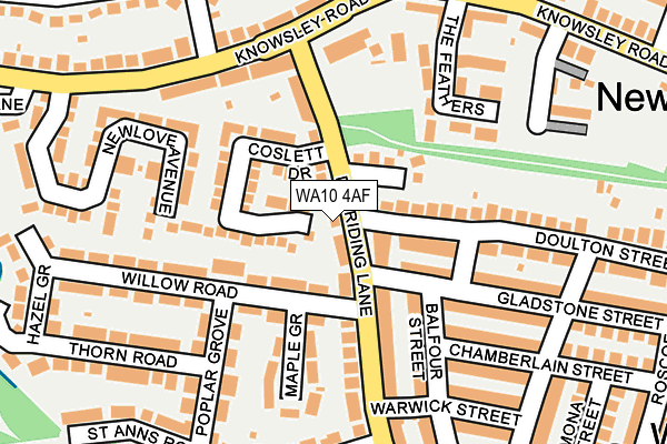 WA10 4AF map - OS OpenMap – Local (Ordnance Survey)