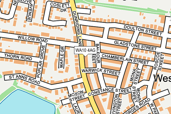 WA10 4AG map - OS OpenMap – Local (Ordnance Survey)