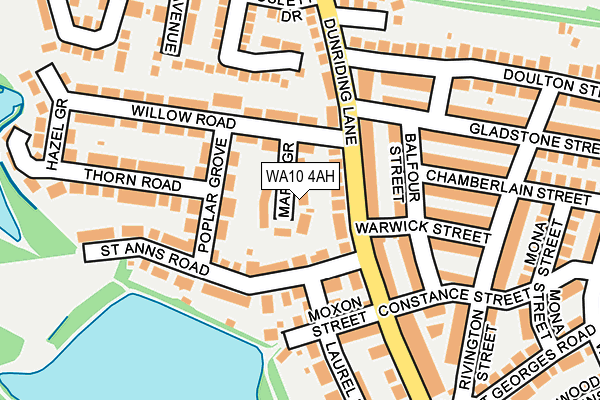WA10 4AH map - OS OpenMap – Local (Ordnance Survey)