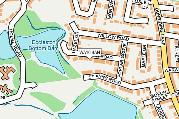 WA10 4AN map - OS OpenMap – Local (Ordnance Survey)