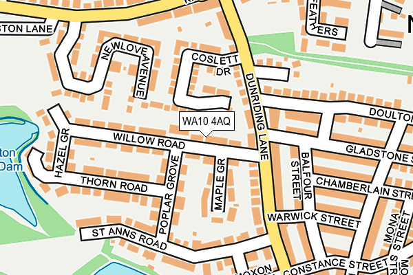 WA10 4AQ map - OS OpenMap – Local (Ordnance Survey)