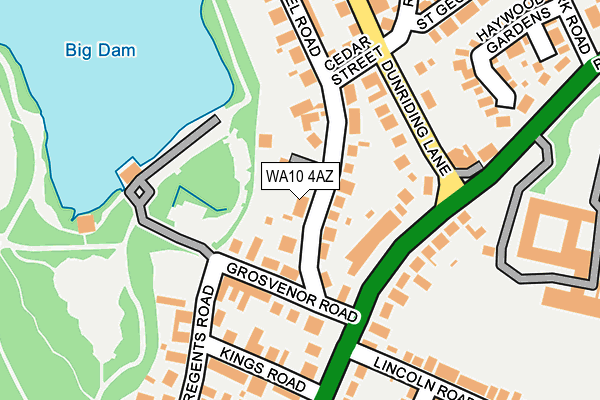 WA10 4AZ map - OS OpenMap – Local (Ordnance Survey)