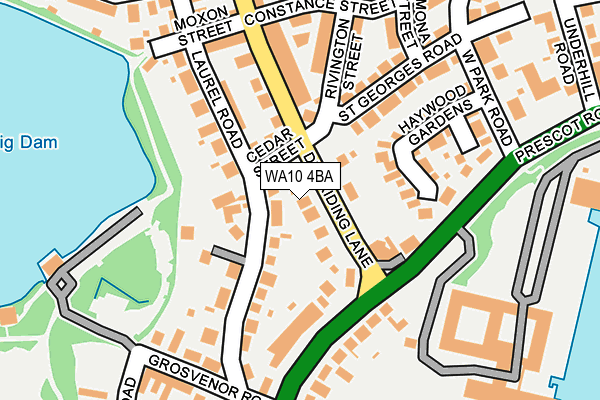 WA10 4BA map - OS OpenMap – Local (Ordnance Survey)