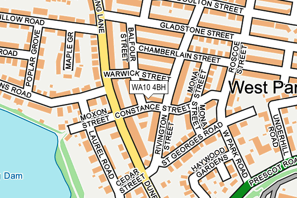 WA10 4BH map - OS OpenMap – Local (Ordnance Survey)