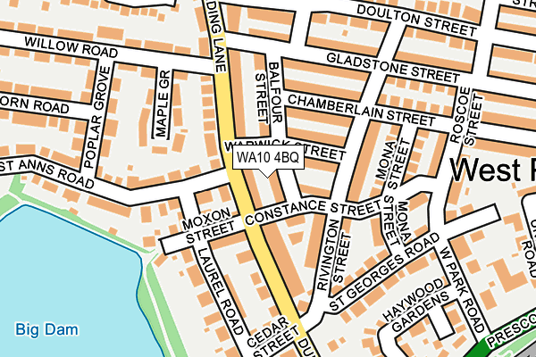 WA10 4BQ map - OS OpenMap – Local (Ordnance Survey)
