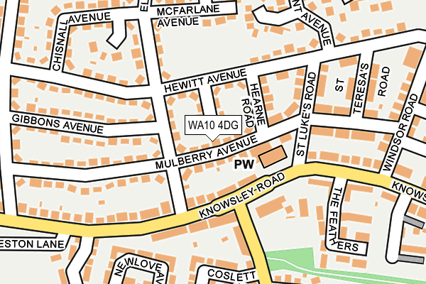 WA10 4DG map - OS OpenMap – Local (Ordnance Survey)