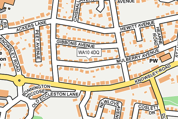 WA10 4DQ map - OS OpenMap – Local (Ordnance Survey)