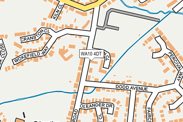 WA10 4DT map - OS OpenMap – Local (Ordnance Survey)