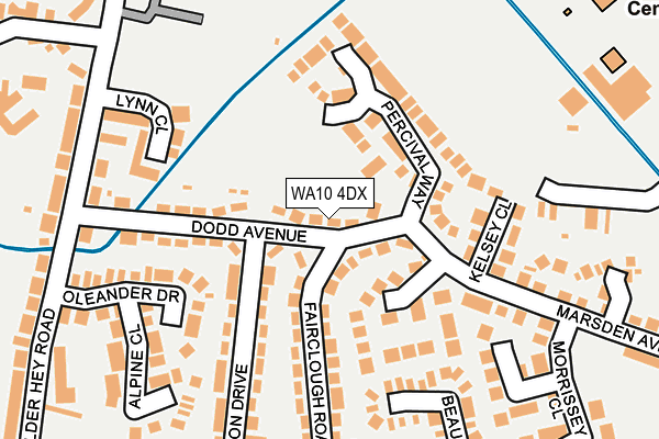 WA10 4DX map - OS OpenMap – Local (Ordnance Survey)