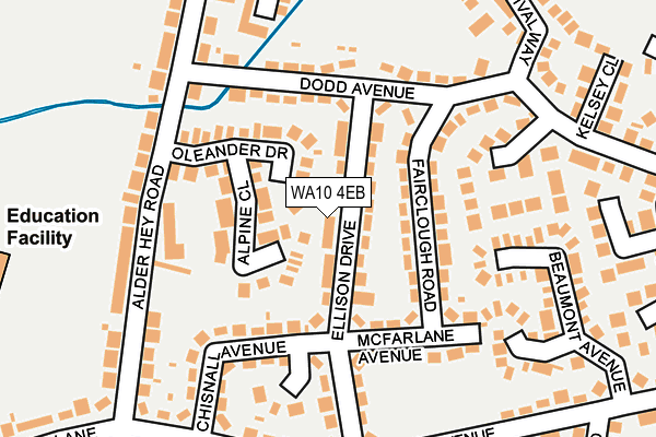 WA10 4EB map - OS OpenMap – Local (Ordnance Survey)
