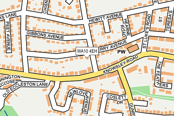 WA10 4EH map - OS OpenMap – Local (Ordnance Survey)