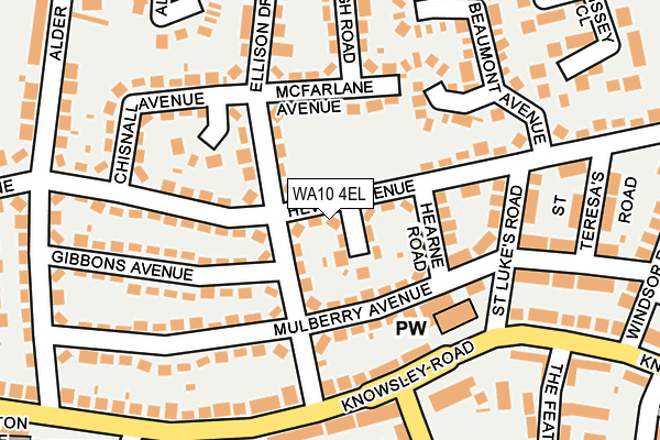 WA10 4EL map - OS OpenMap – Local (Ordnance Survey)