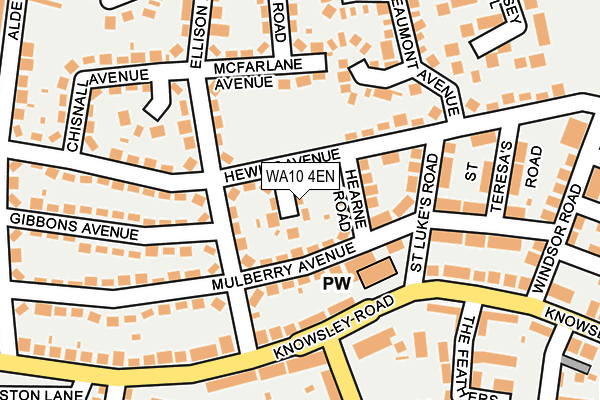 WA10 4EN map - OS OpenMap – Local (Ordnance Survey)