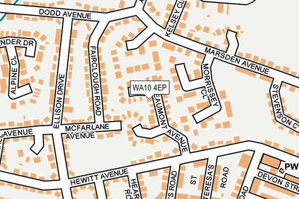 WA10 4EP map - OS OpenMap – Local (Ordnance Survey)